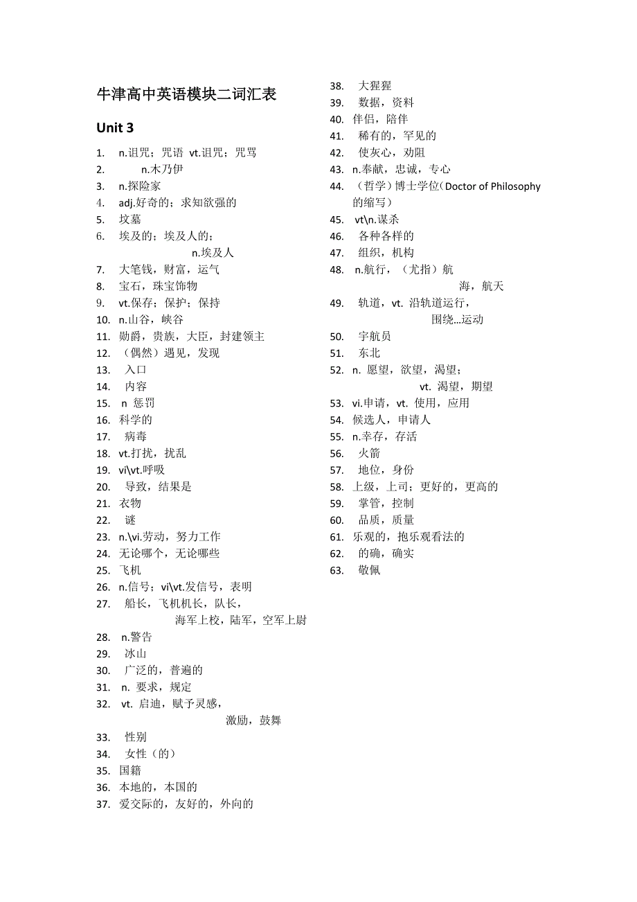 2019-2020学年牛津译林版高中英语单词汉译英过关卷：模块二 WORD版含答案.doc_第2页