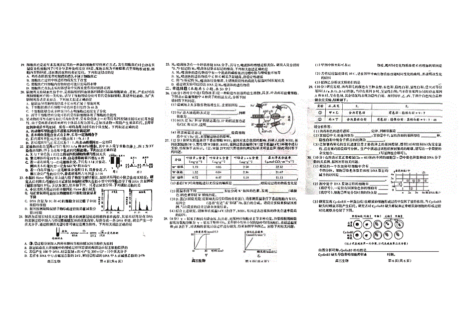 山西省吕梁2023-2024高三生物上学期阶段性测试(一模)试题(pdf).pdf_第2页