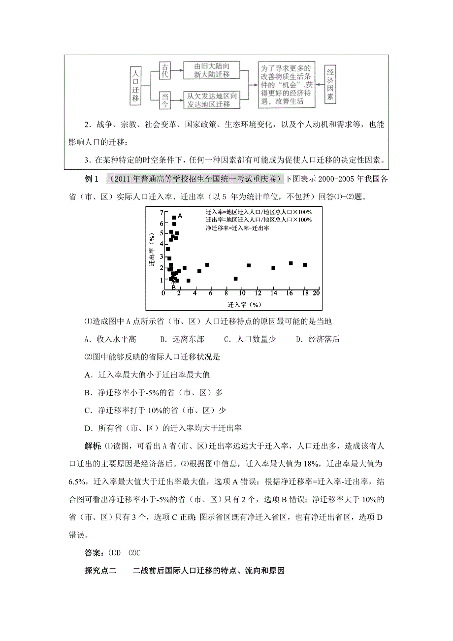 2012高考地理一轮复习鲁教版教学案 第18讲人口迁移与人口流动.doc_第2页