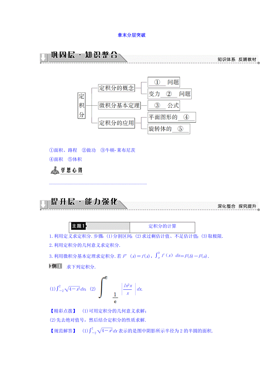 2017-2018学年高中数学北师大版选修2-2练习：第4章 章末分层突破 WORD版含答案.doc_第1页