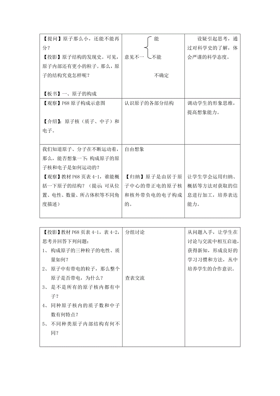 2021秋九年级化学上册 第三单元 物质构成的奥秘 课题2 原子的结构第1课时 原子的构成 相对原子质量教学设计2（新版）新人教版.doc_第2页