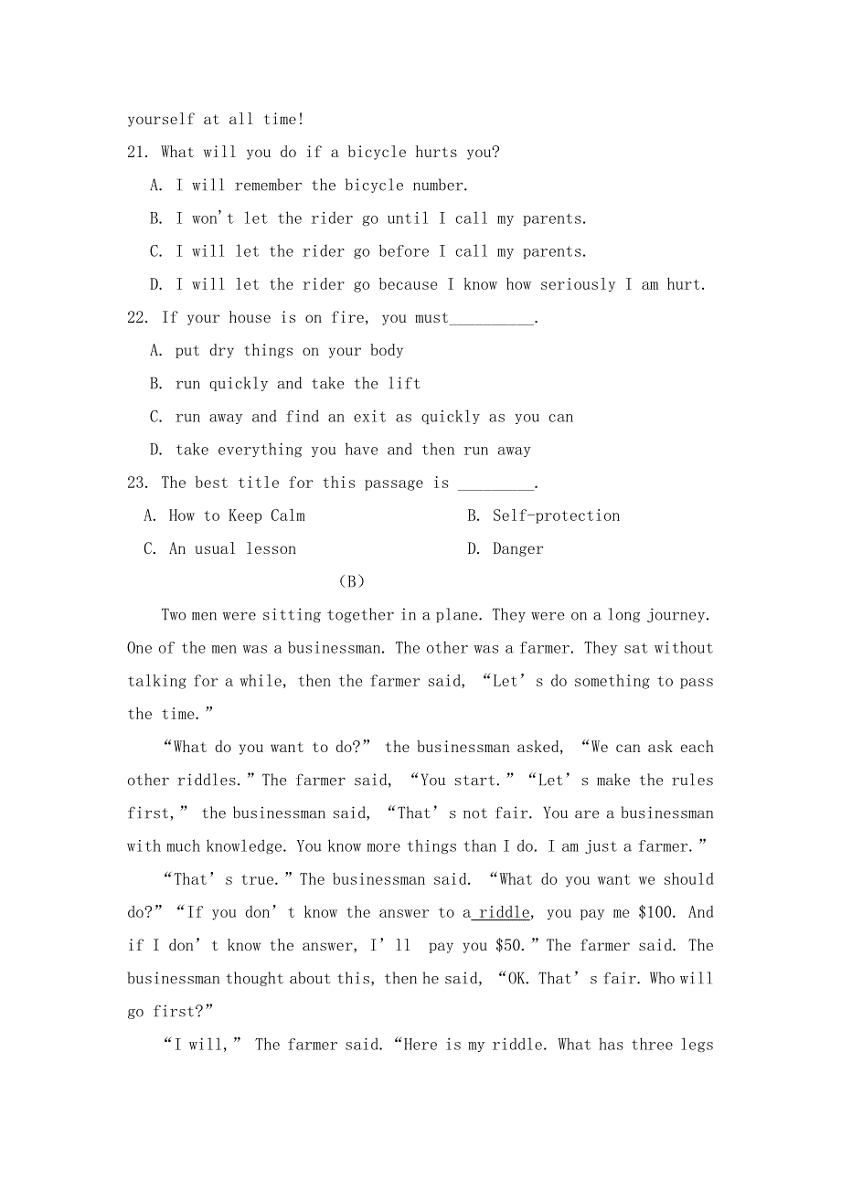 河南省原阳县第三高级中学2021届高三上学期11月月考英语试题 WORD版含答案.doc_第2页