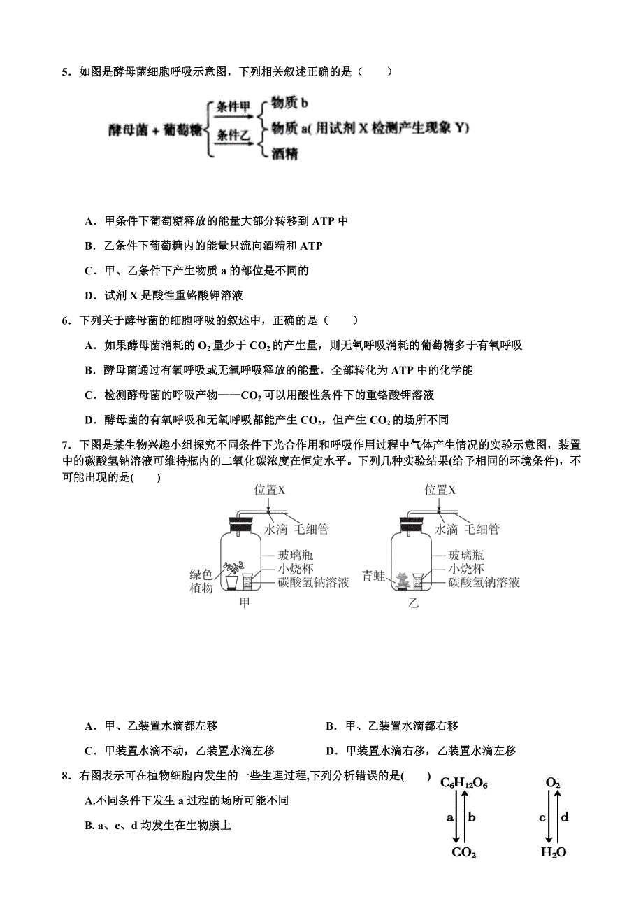 广东省韶关市田家炳中学2020-2021学年高一上学期第21周周练生物试题 WORD版含答案.docx_第2页