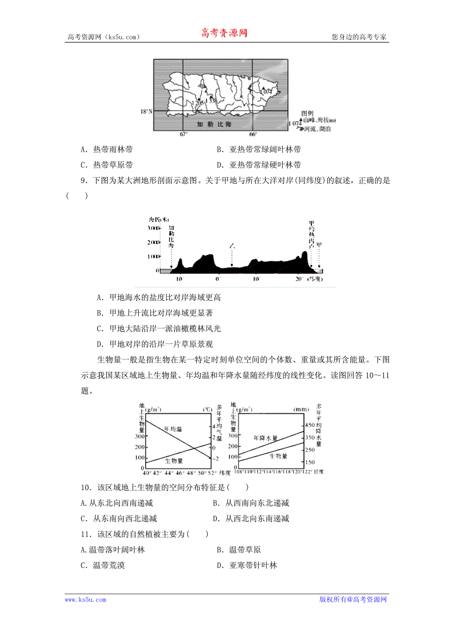 2012高考地理核心考点复习：自然地理环境的整体性与差异性（学生版）.pdf_第3页