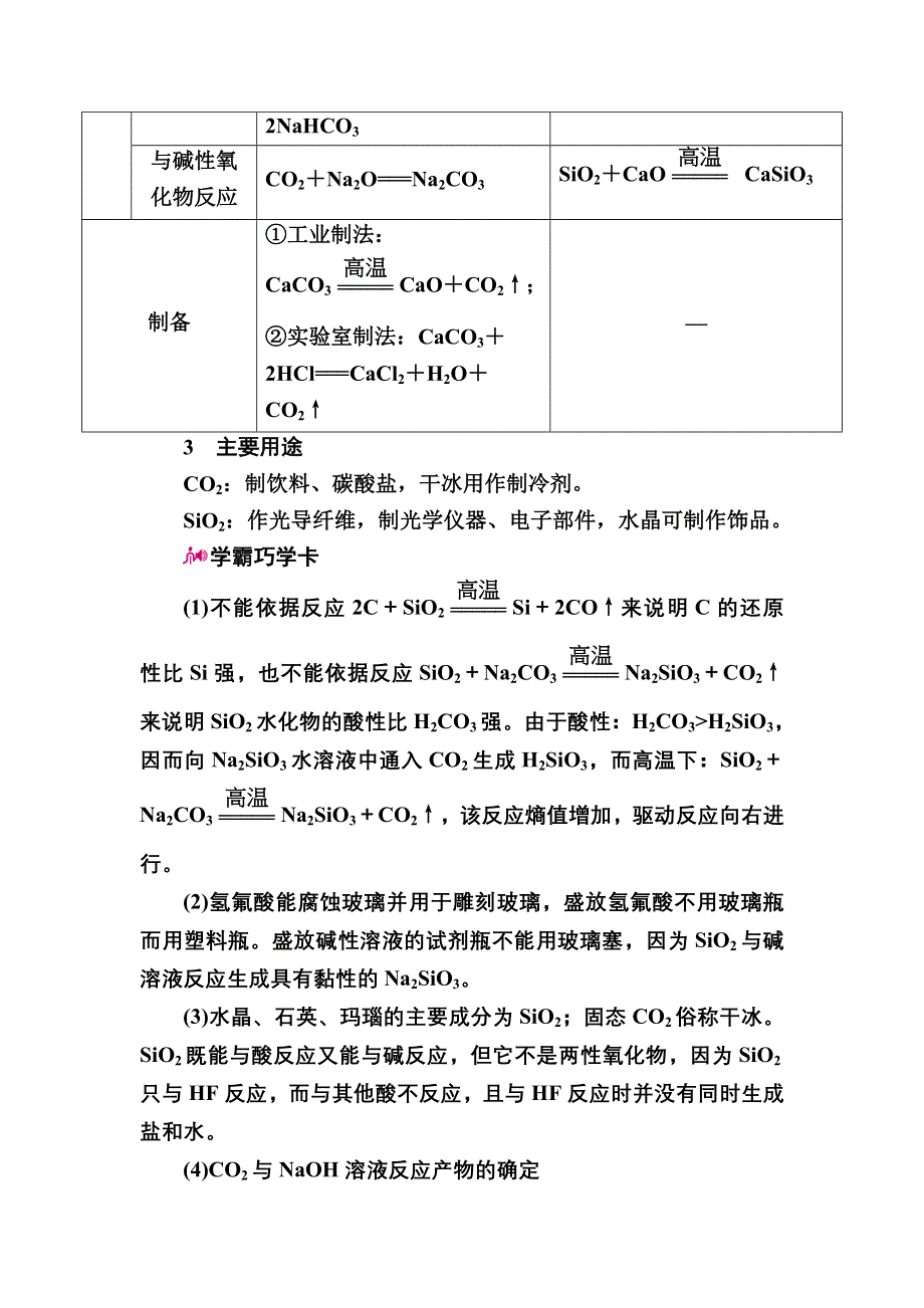 《学霸优课》2017化学一轮教学案：专题十六考点二　二氧化硅和二氧化碳 WORD版含解析.doc_第2页