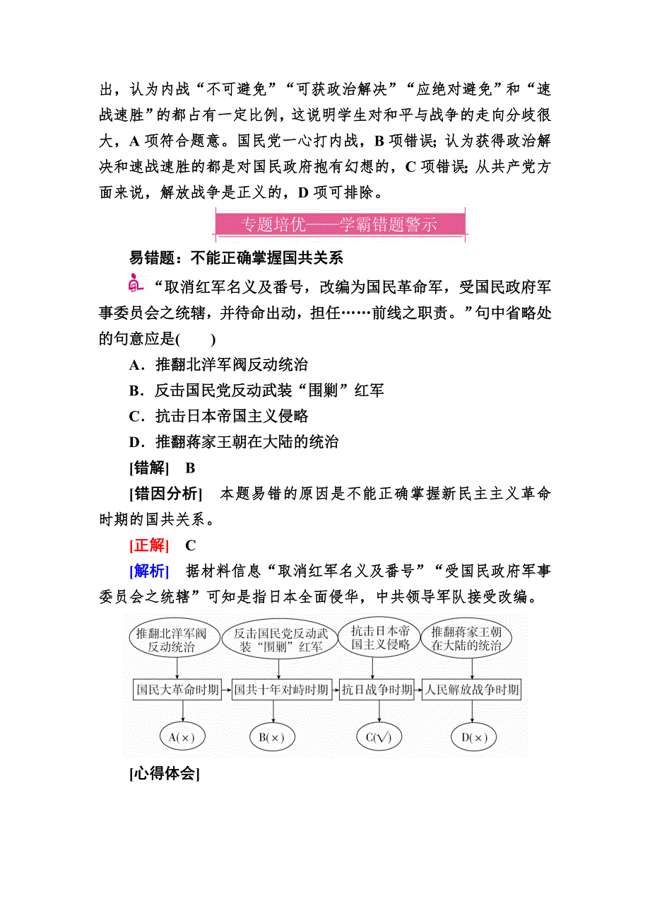 《学霸优课》2017历史一轮对点训练：11-4 人民解放战争（1946～1949年） WORD版含解析.DOC_第2页