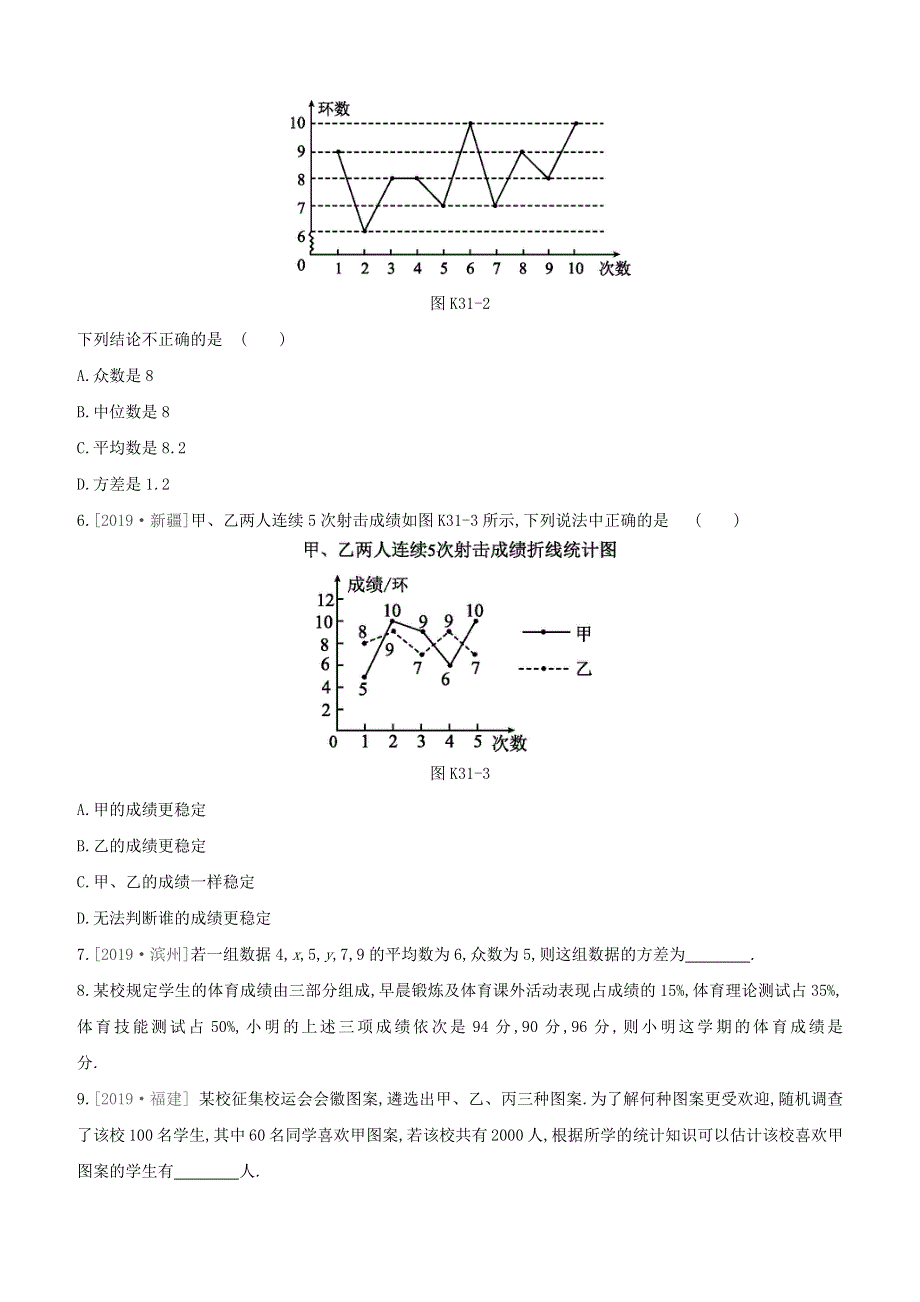 （鄂尔多斯专版）2020中考数学复习方案 第八单元 统计与概率 课时训练（31）统计初步试题.docx_第2页