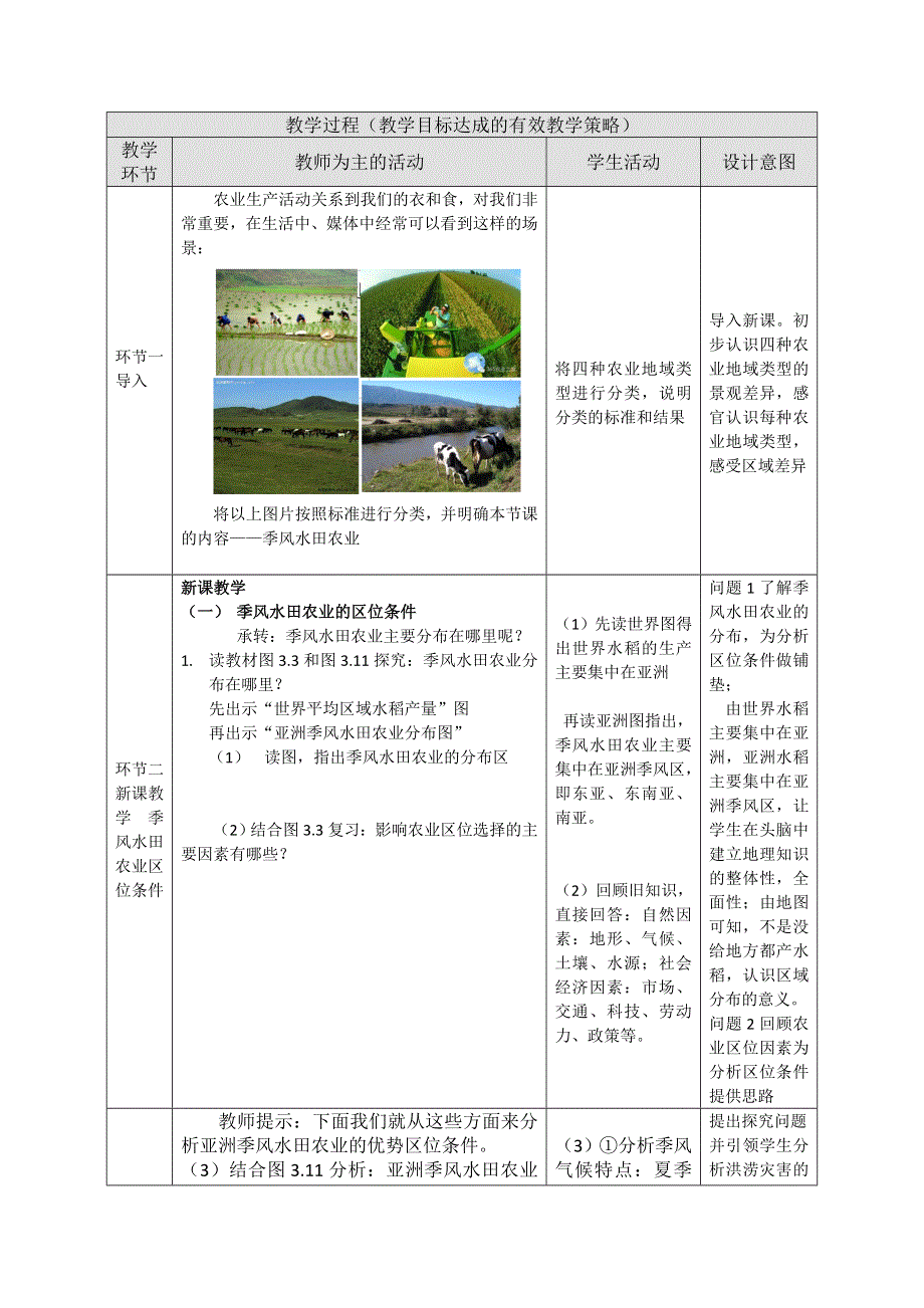 2020-2021学年高一地理人教版必修2教学教案：第三章第二节　以种植业为主的农业地域类型 （1） WORD版含答案.doc_第2页