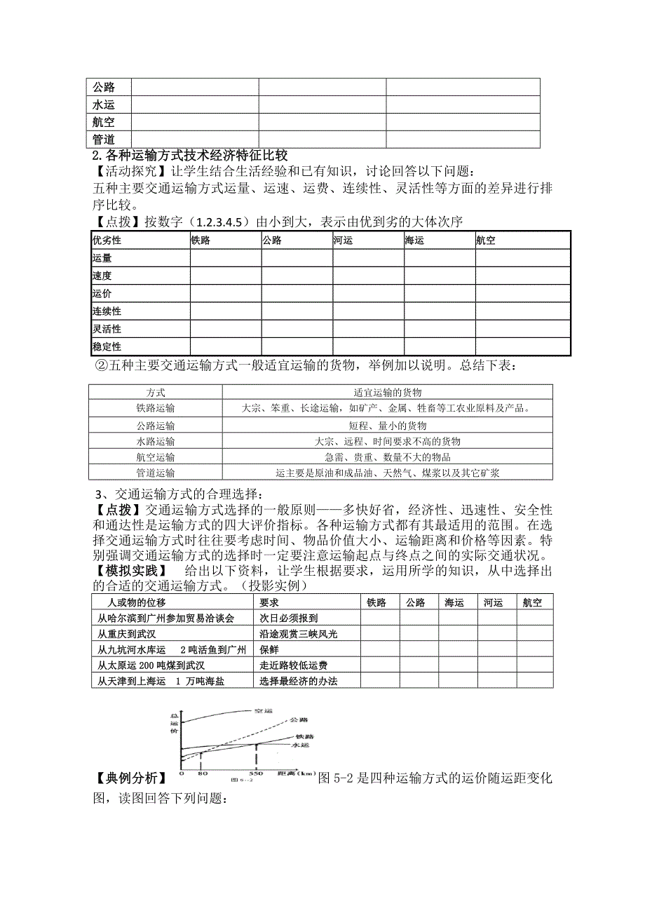 2020-2021学年高一地理人教版必修2教学教案：第五章第二节　交通运输方式和布局变化的影响 WORD版含答案.doc_第2页