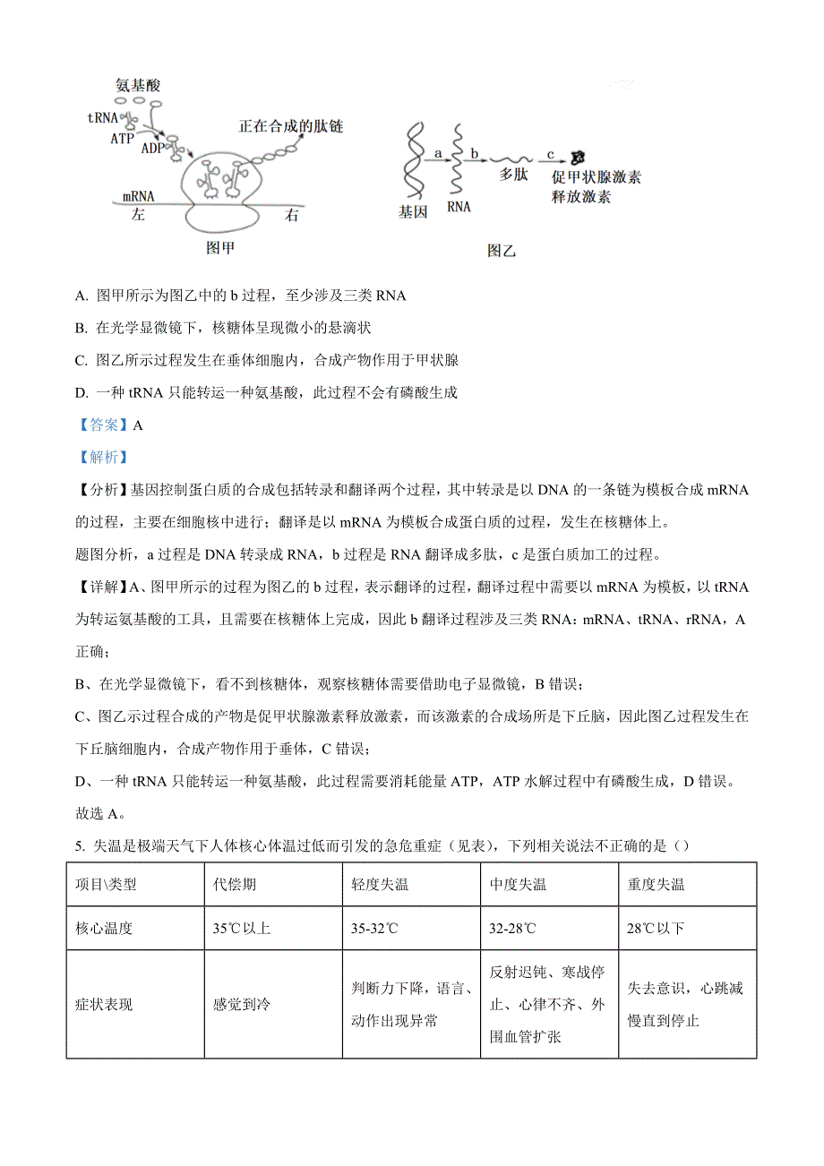 天津市河东区2022届高三生物下学期第一次模拟考试试题（含解析）.docx_第3页