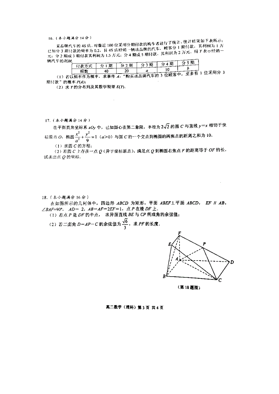 江苏省常熟中学2014-2015学年高二期末调研测试理数试题 扫描版含答案.doc_第3页