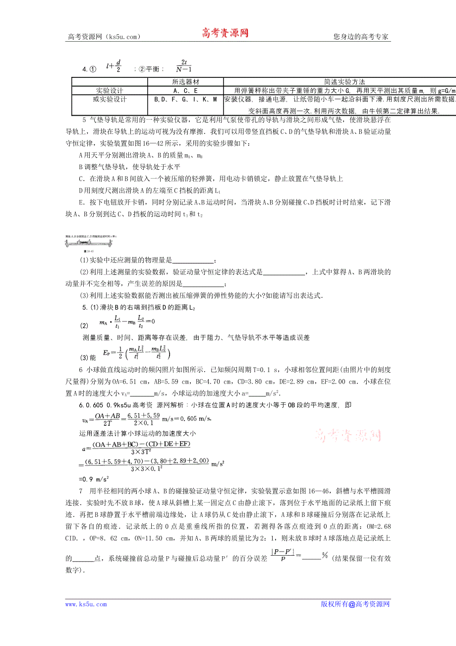 2012高考物理总复习易错题与高考综合问题解读：考点16物理实验考点高分解题综合训练.doc_第2页