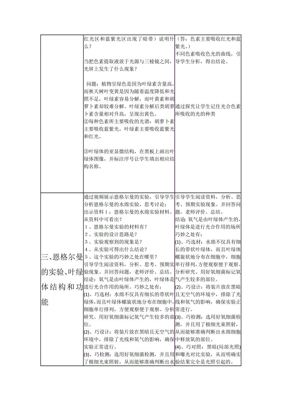 2021-2022学年高一生物人教版必修1教学教案：第五章 第4节 一　捕获光能的色素和结构 （2） WORD版含解析.doc_第3页