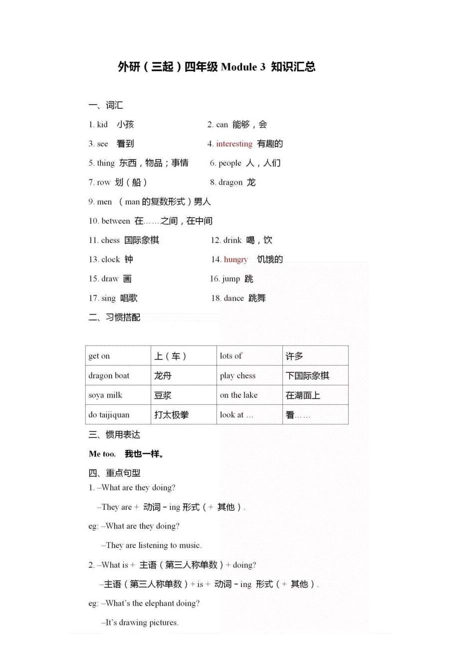 2021秋四年级英语上册 重点知识汇总（pdf） 外研版（三起）.pdf_第3页