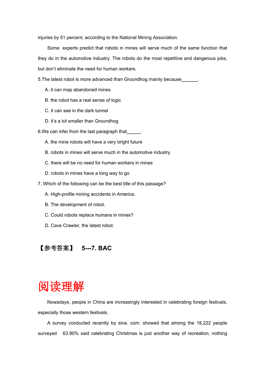 2014高考英语完形填空专题训练精品题（85）及答案.doc_第3页