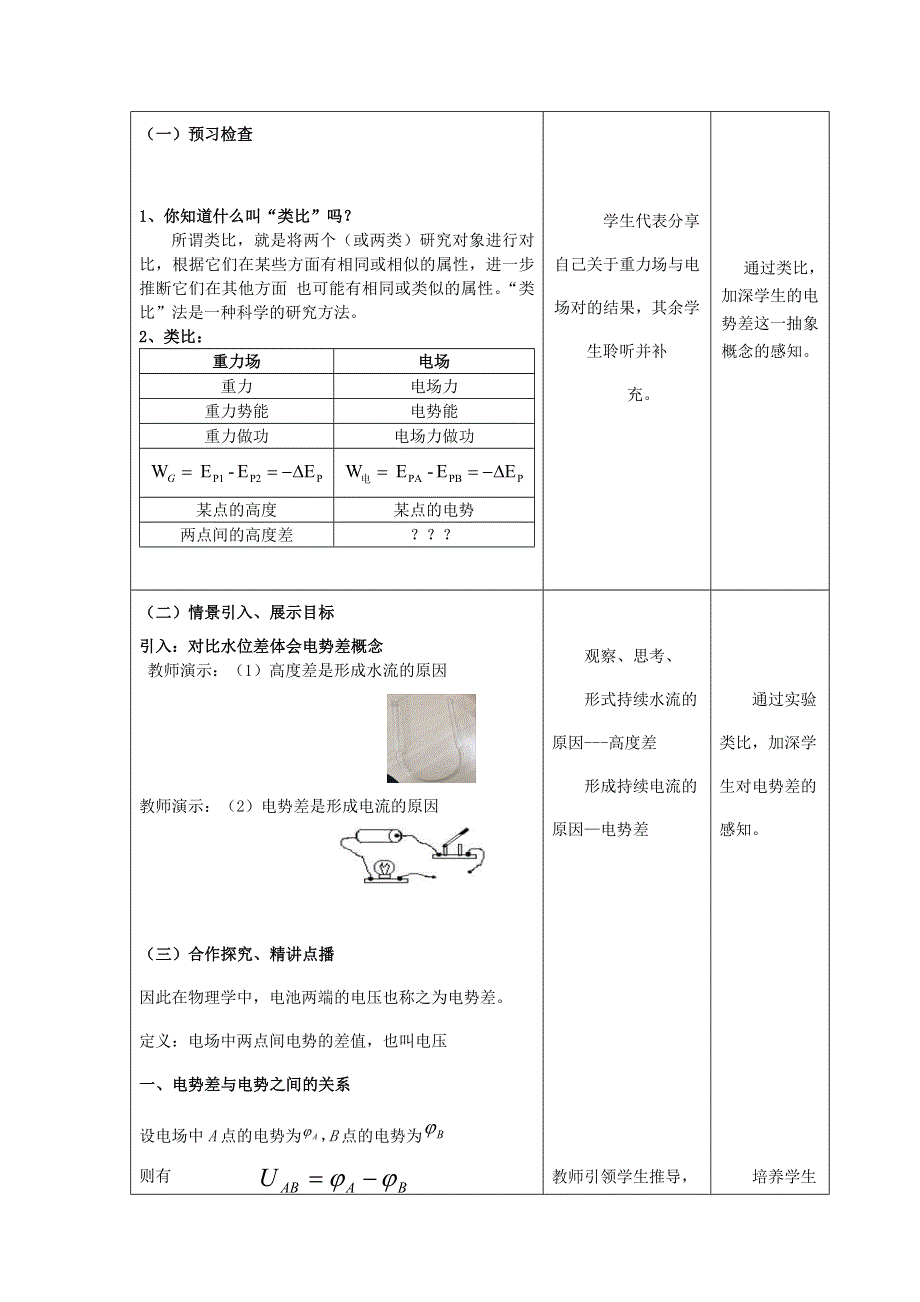 《整合》高中物理人教版选修3-1 第一章 第5节 电势差 教案1 .doc_第3页