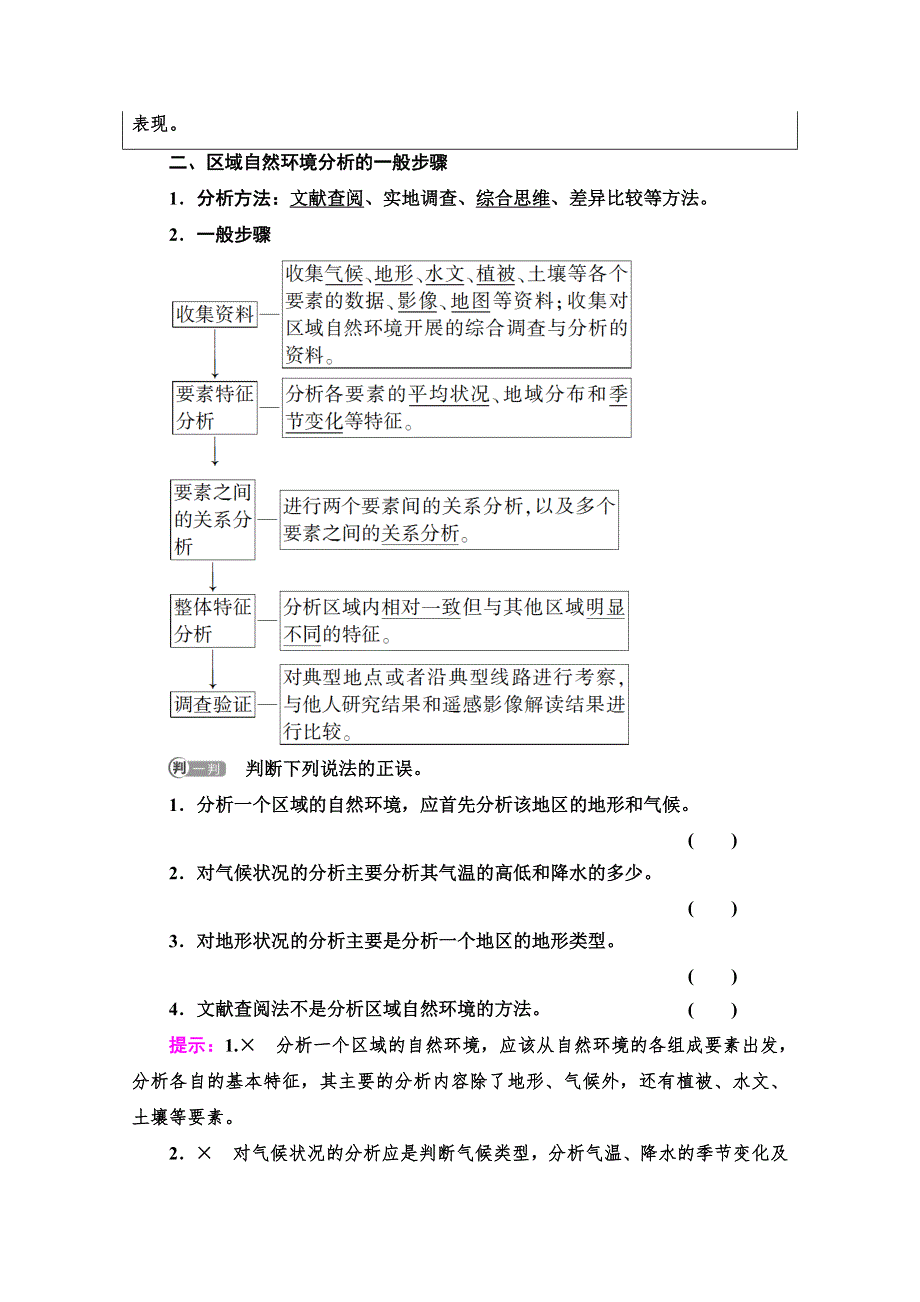 2021-2022学年新教材鲁教版地理选择性必修1学案：第5单元 单元活动　学会分析区域自然环境 WORD版含解析.doc_第2页