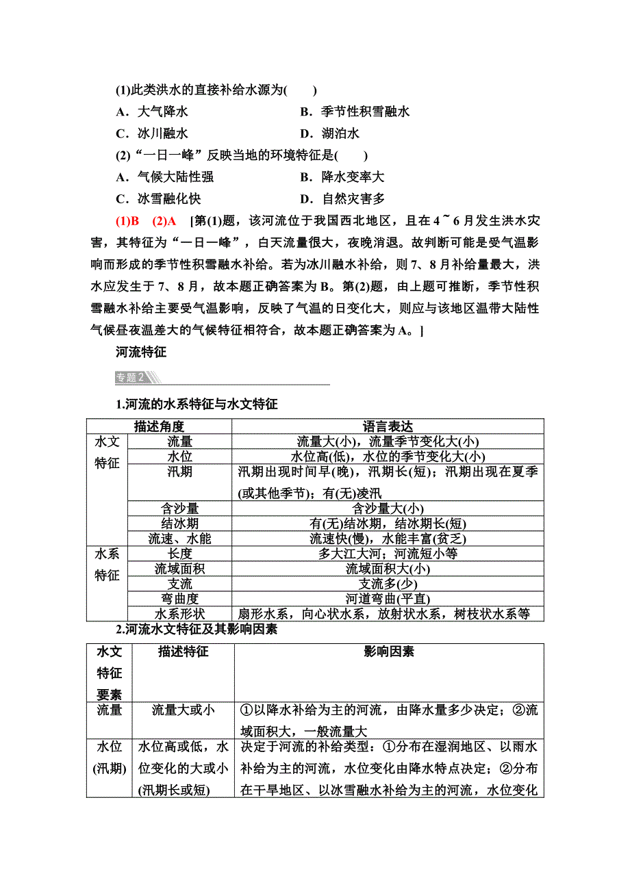 2021-2022学年新教材鲁教版地理选择性必修1学案：第4单元 水体运动的影响 单元总结探究课 WORD版含解析.doc_第3页