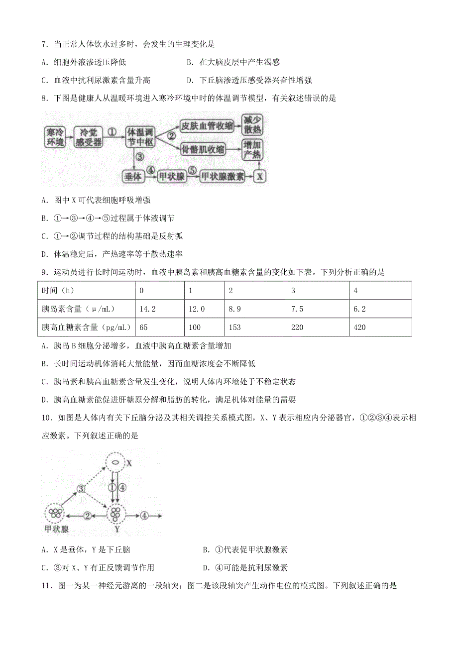 山西省山西名校2020-2021学年高二生物上学期期末考试试题.doc_第3页