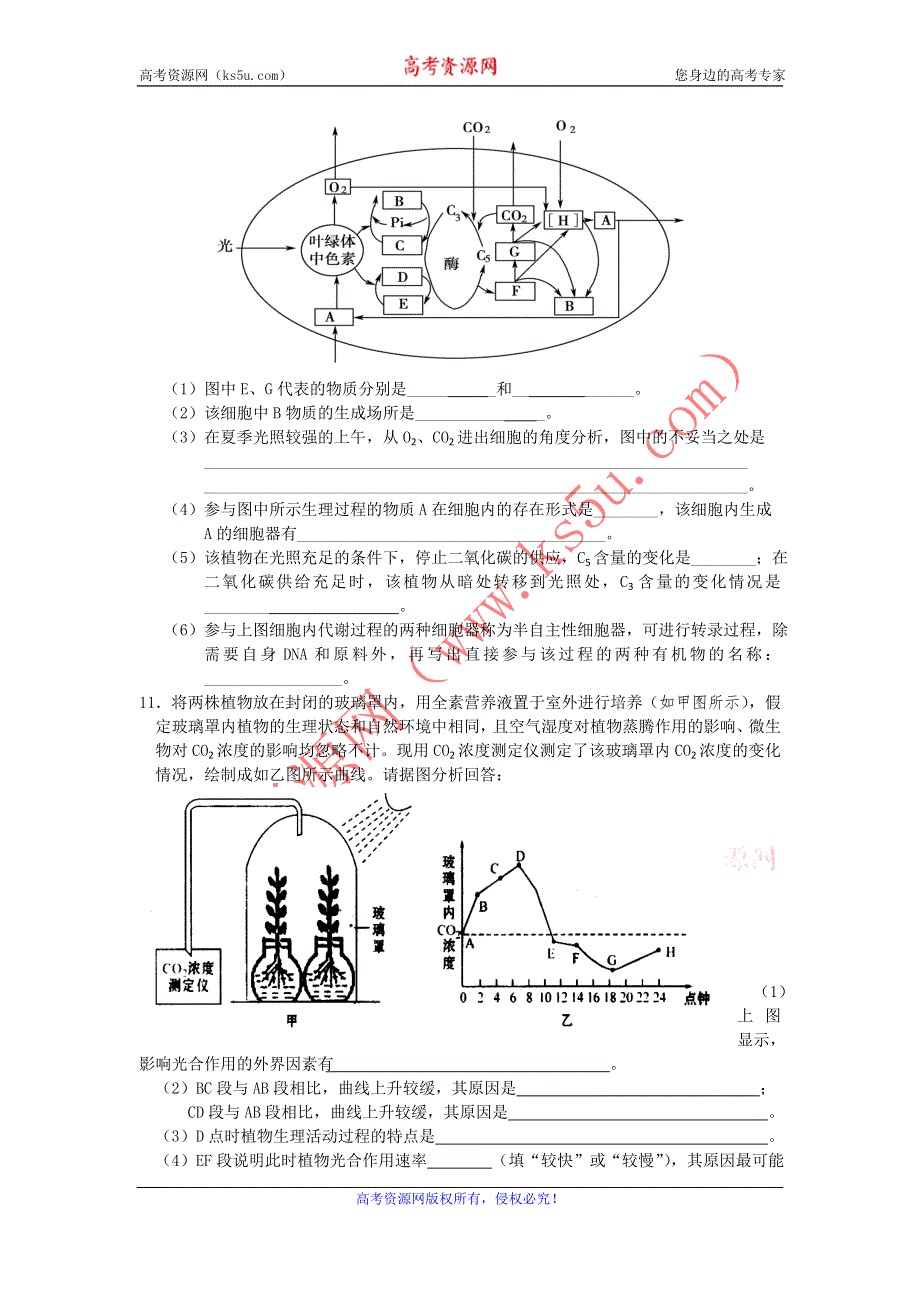 浙江省2012届高三生物二轮复习限时训练（4）.doc_第3页