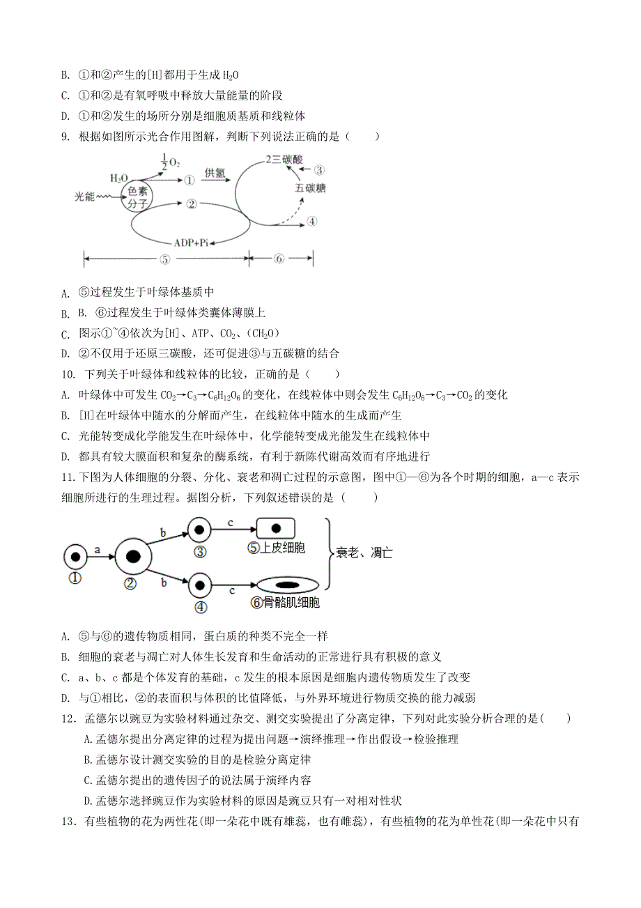 宁夏中宁县中宁中学2020-2021学年高二生物下学期第一次月考试题（A卷）.doc_第2页