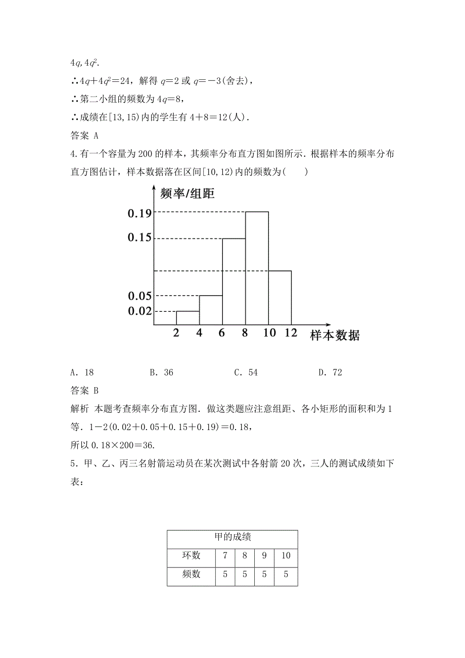 步步高2014届高三北师大版数学（理）一轮课时检测 11.2 统计图表、数据的数字特征、用样本估计总体 WORD版含解析.doc_第2页