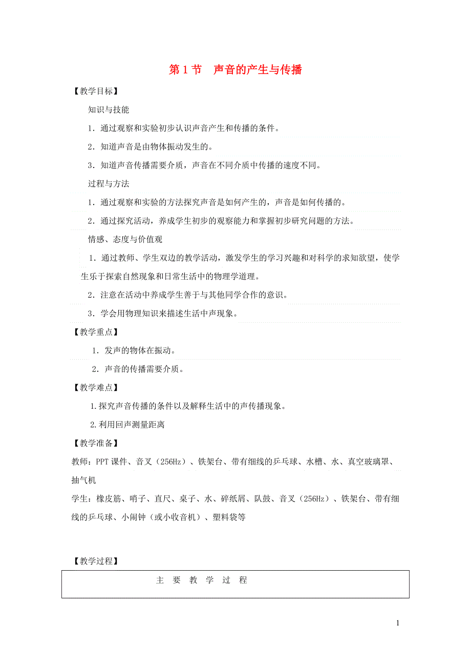 2021秋八年级物理上册 第2章 声现象 第1节 声音的产生与传播教学设计2（新版）新人教版.doc_第1页