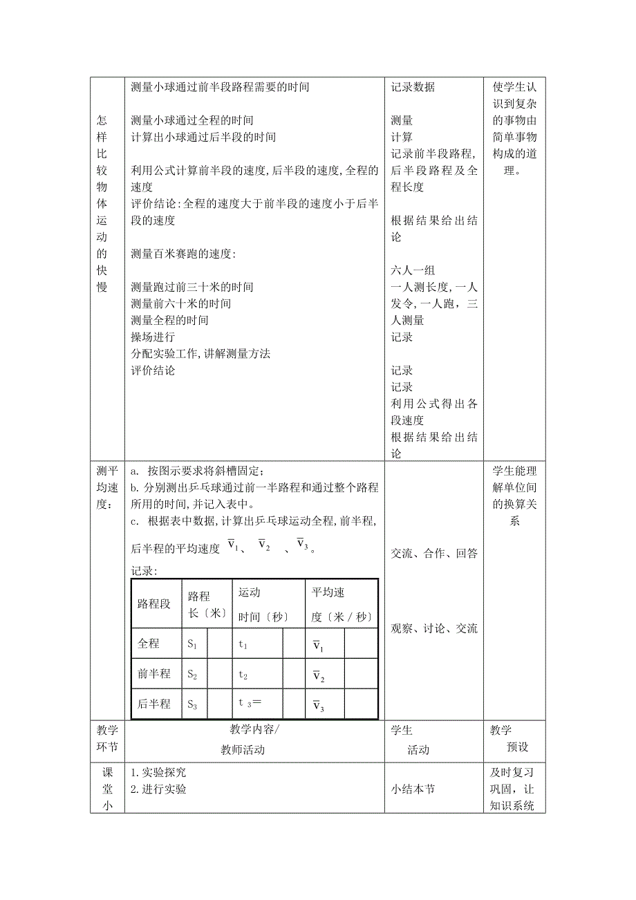 2021秋八年级物理全册 第2章 运动的世界 第4节 科学探究 速度的变化教案1（新版）沪科版.doc_第2页