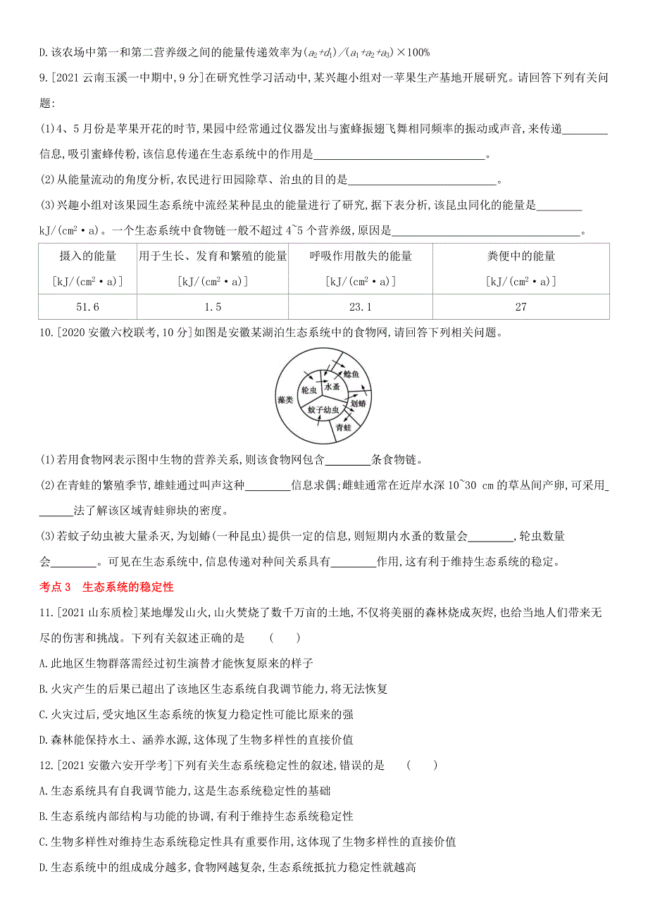 （全国通用版）2022年高考生物考点复习训练试题 第八单元 专题二十二 生态系统与生态环境的保护.doc_第3页