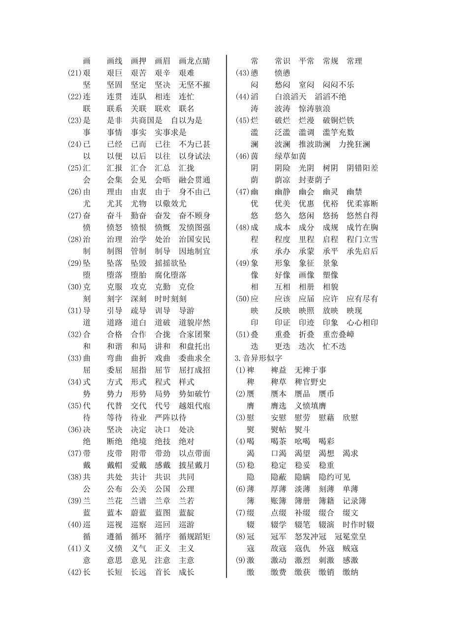 2012高考语文二轮专项练习：附录二字形（新课标版）.doc_第3页