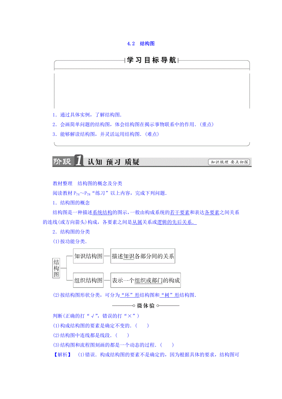 2017-2018学年高二数学人教A版选修1-2教师用书： 第4章 4-2 结构图 WORD版含答案.doc_第1页