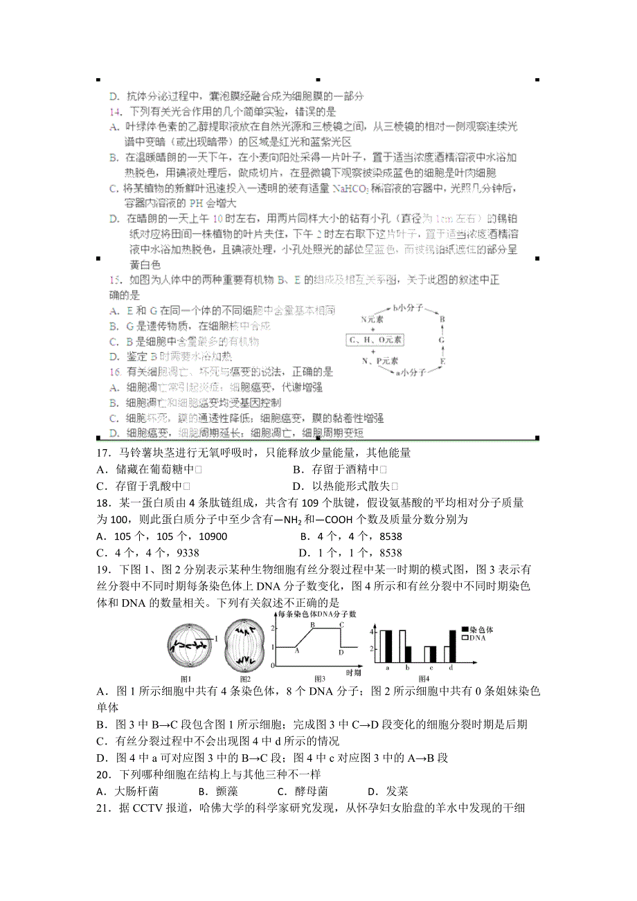 山西省忻州一中2012届高三第一次四校联考试题生物.doc_第3页