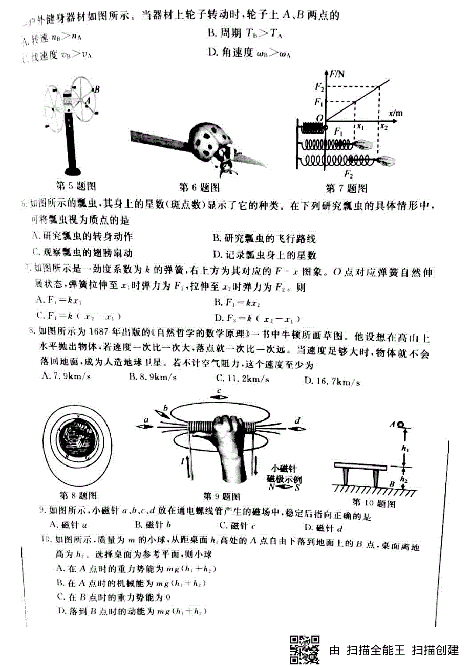 浙江省2018年6月普通高中学业水平考试 物理 PDF版无答案.pdf_第2页