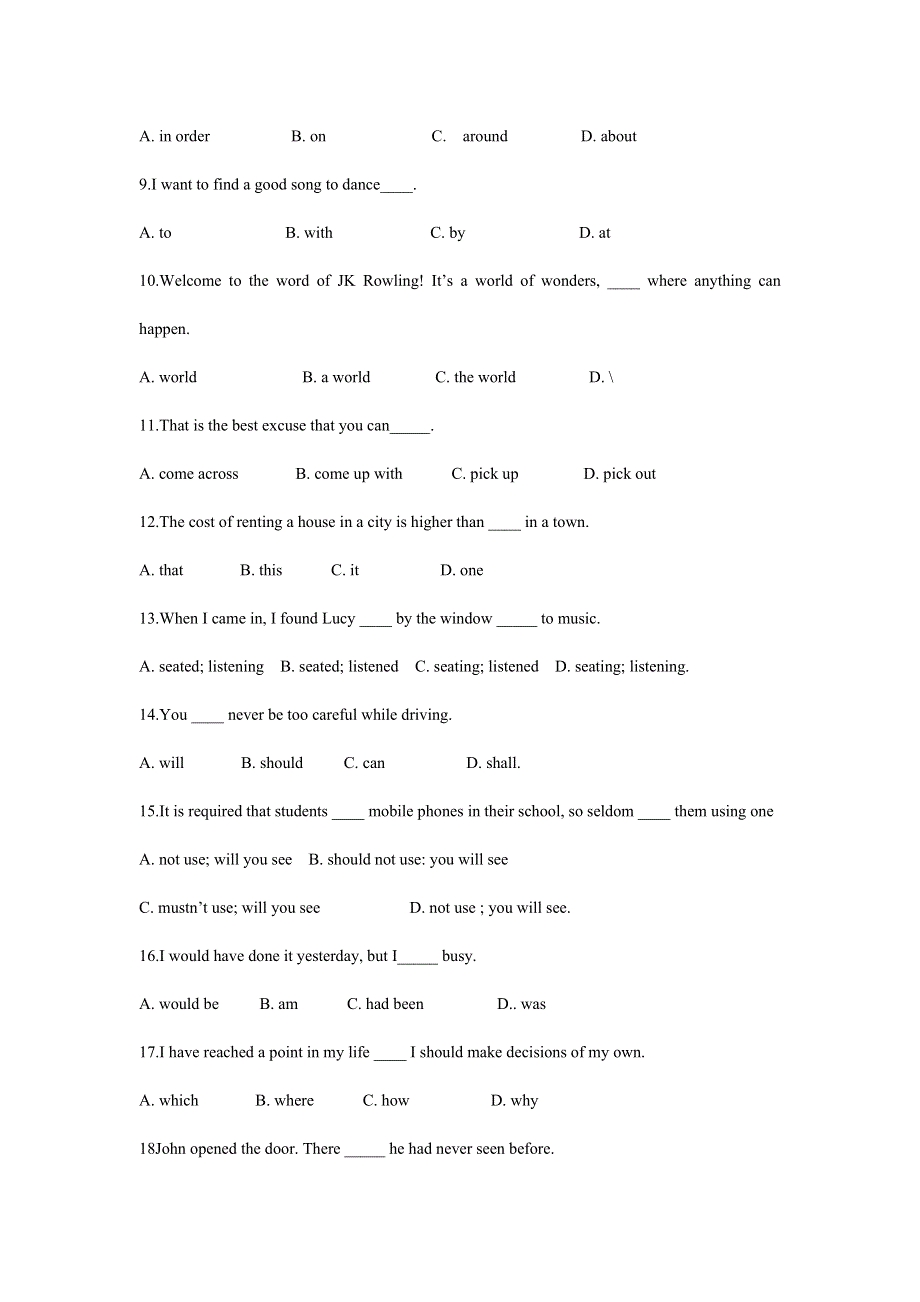 甘肃省2012届高三英语二轮专题集训：单词辨音 单项选择（29）.doc_第2页