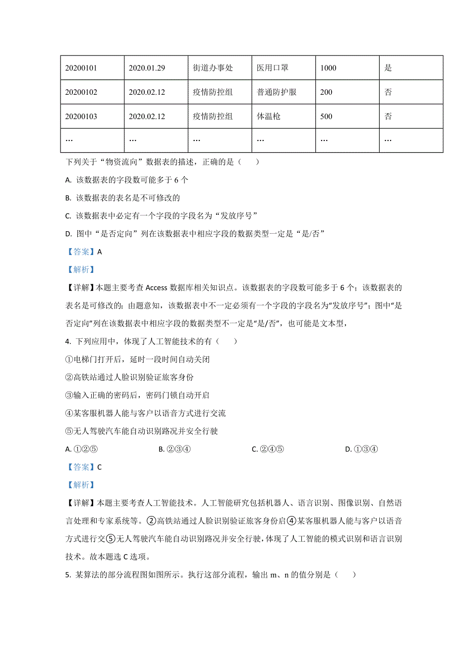 浙江省2021年1月普通高中学业水平考试考试信息技术试题 WORD版含解析.doc_第2页