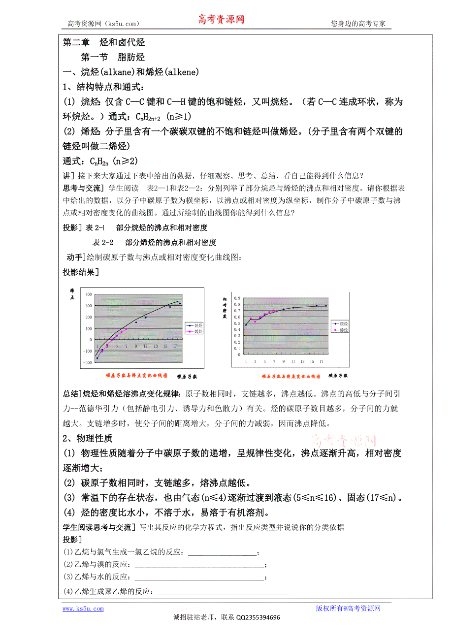 《推荐》人教版高中化学选修五 2.1脂肪烃第1课时（教案1） .doc_第2页