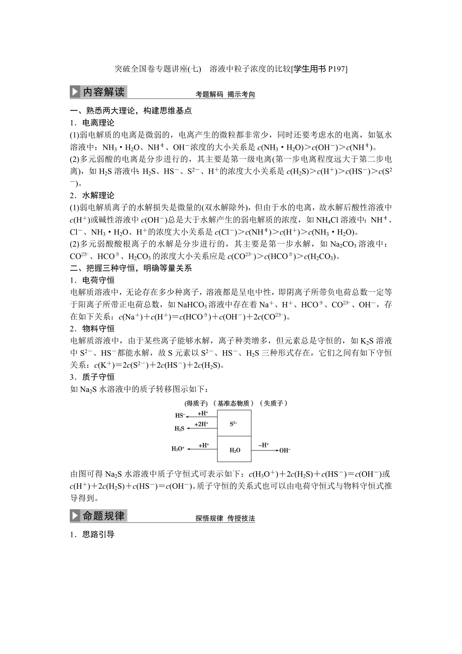 2017《优化方案》高考化学（人教版）一轮复习练习：第8章 水溶液中的离子平衡 突破全国卷专题讲座（七） WORD版含答案.doc_第1页