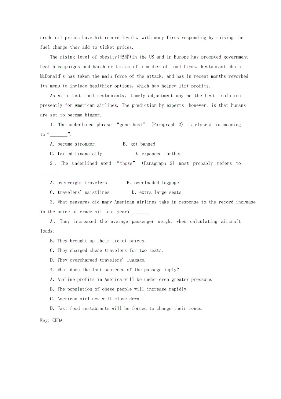 河北省承德市双滦区实验中学2021届高考英语一轮复习晨测训练9.doc_第3页