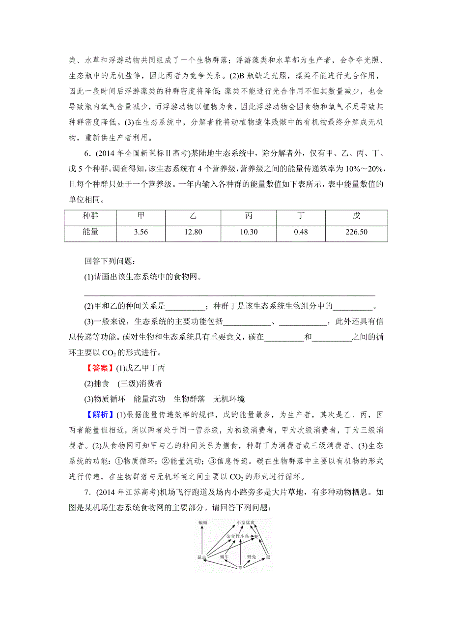 2017《名师面对面》高考生物大一轮复习直击高考训练：必修3 第3单元 第1讲 生态系统的结构 WORD版含解析.doc_第3页