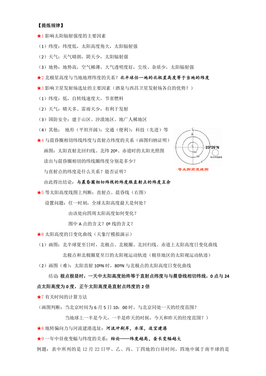 江苏省扬州市江都区浦头镇高汉中学2017高考地理必修一知识整理 WORD版.doc_第1页