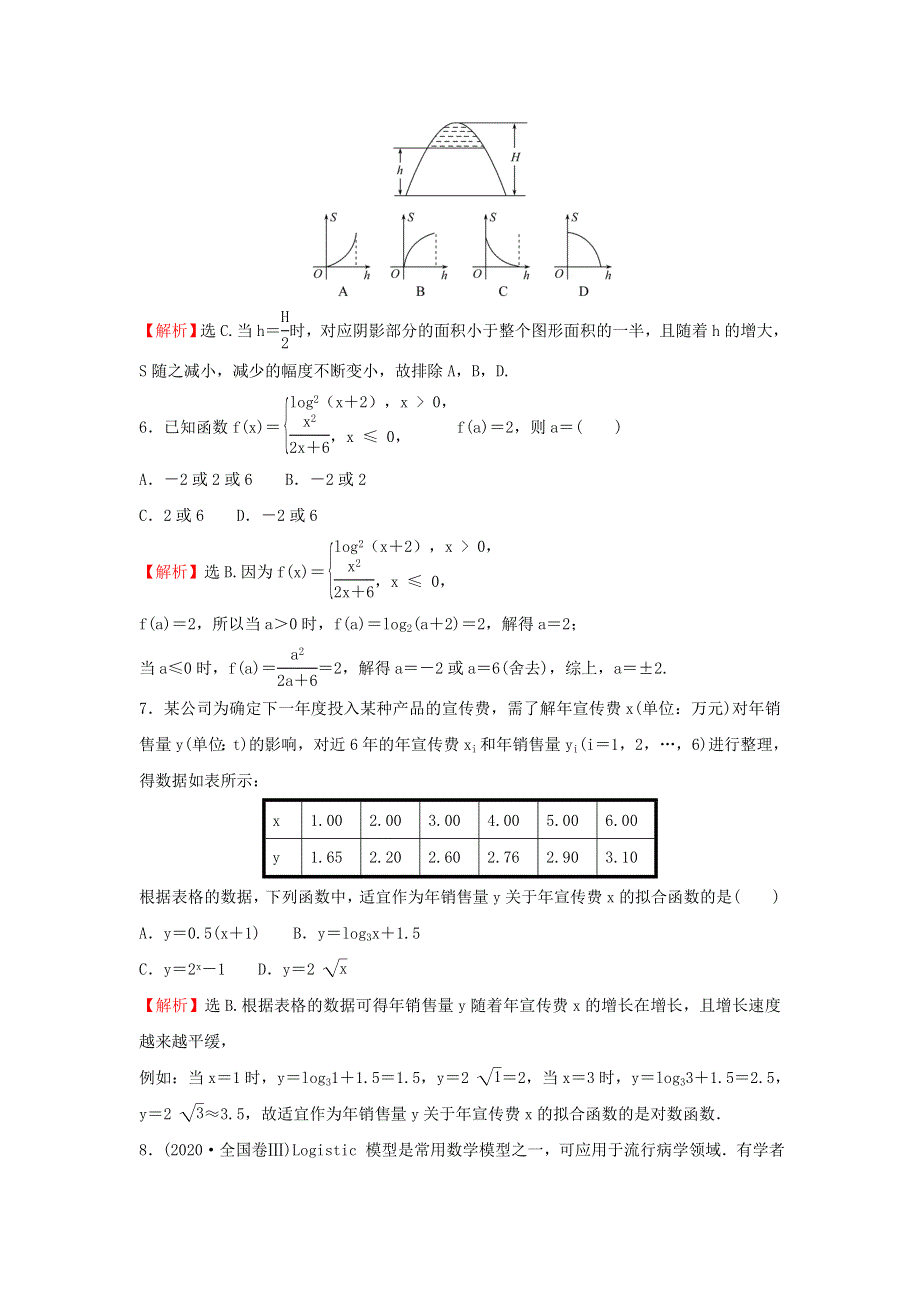 2021-2022学年高中数学 第三章 函数的应用 单元形成性评价（含解析）新人教A版必修1.doc_第2页