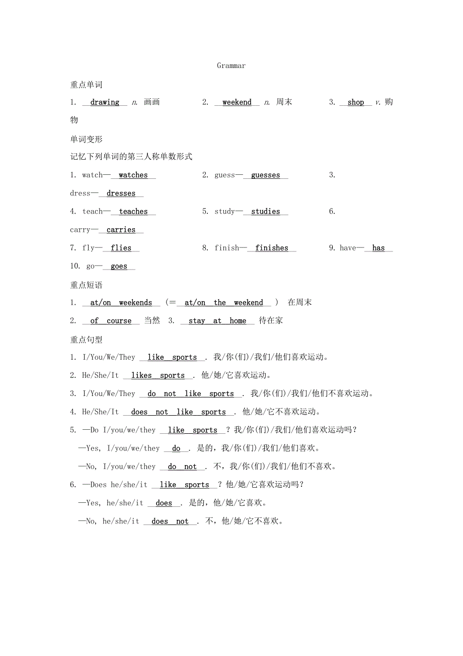 （安徽专版）2020秋七年级英语上册 Unit 2 Let's play sports背记手册 （新版）牛津版.docx_第3页