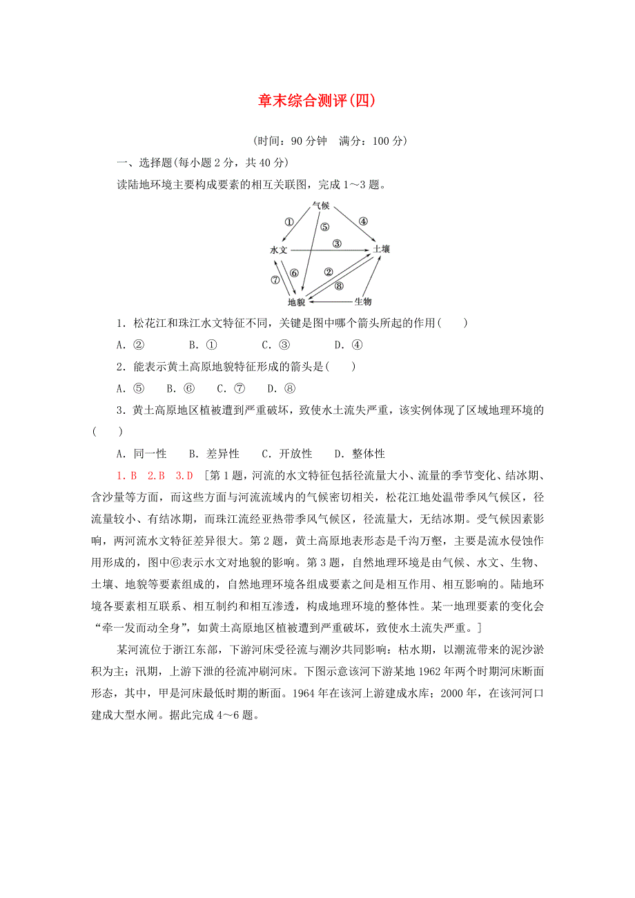 2020-2021学年高中地理 章末综合测评4 新人教版必修1.doc_第1页