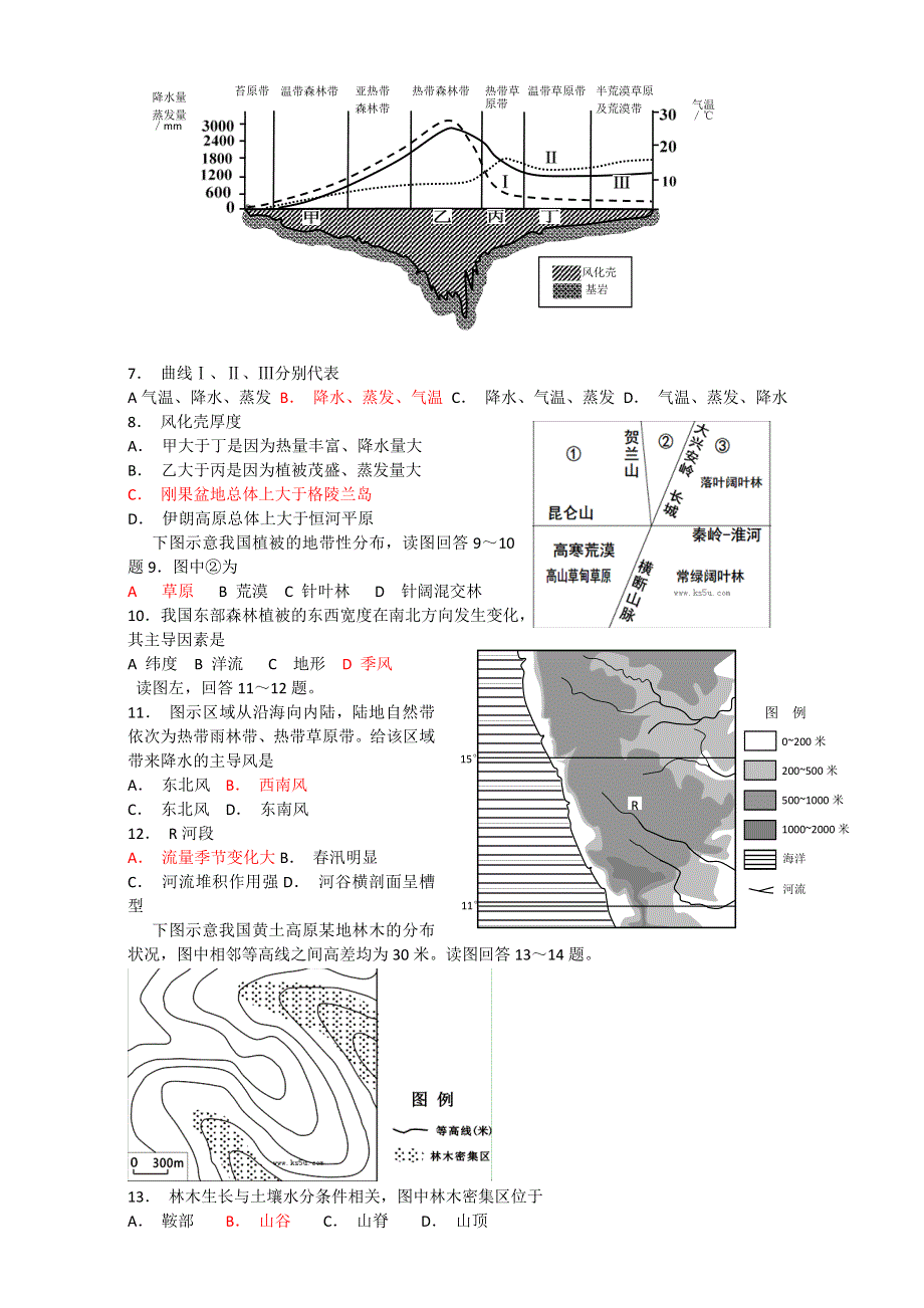 2017届江苏省如皋中学高三地理选修班期中前训练九（自然带） WORD版含答案.doc_第2页