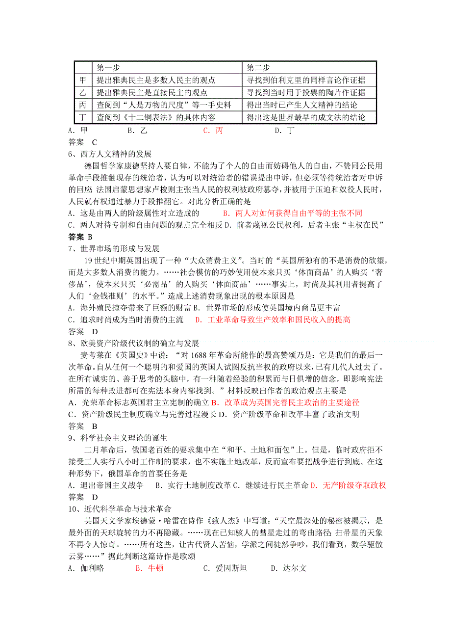 江苏省无锡市2012届高三下学期4月复习研讨会交流试卷四（历史）.doc_第2页