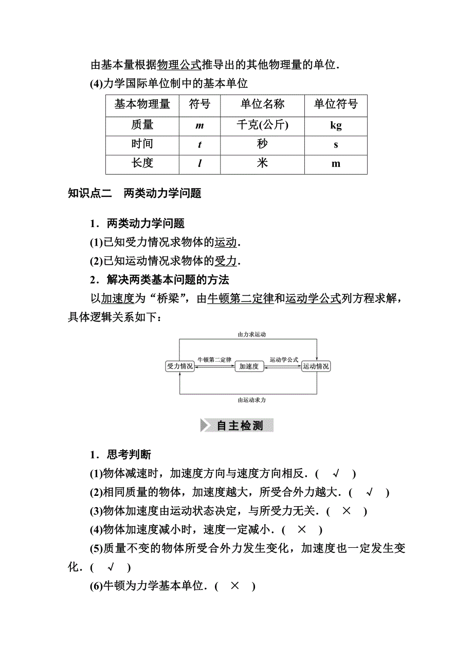 2021高三物理人教版一轮学案：第三单元 第2讲　牛顿第二定律　两类动力学问题 WORD版含解析.doc_第2页