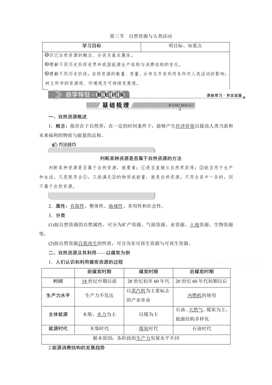 2019-2020学年高中地理湘教版必修1（浙江专用）学案：第四章 4 第三节 自然资源与人类活动 WORD版含解析.doc_第1页