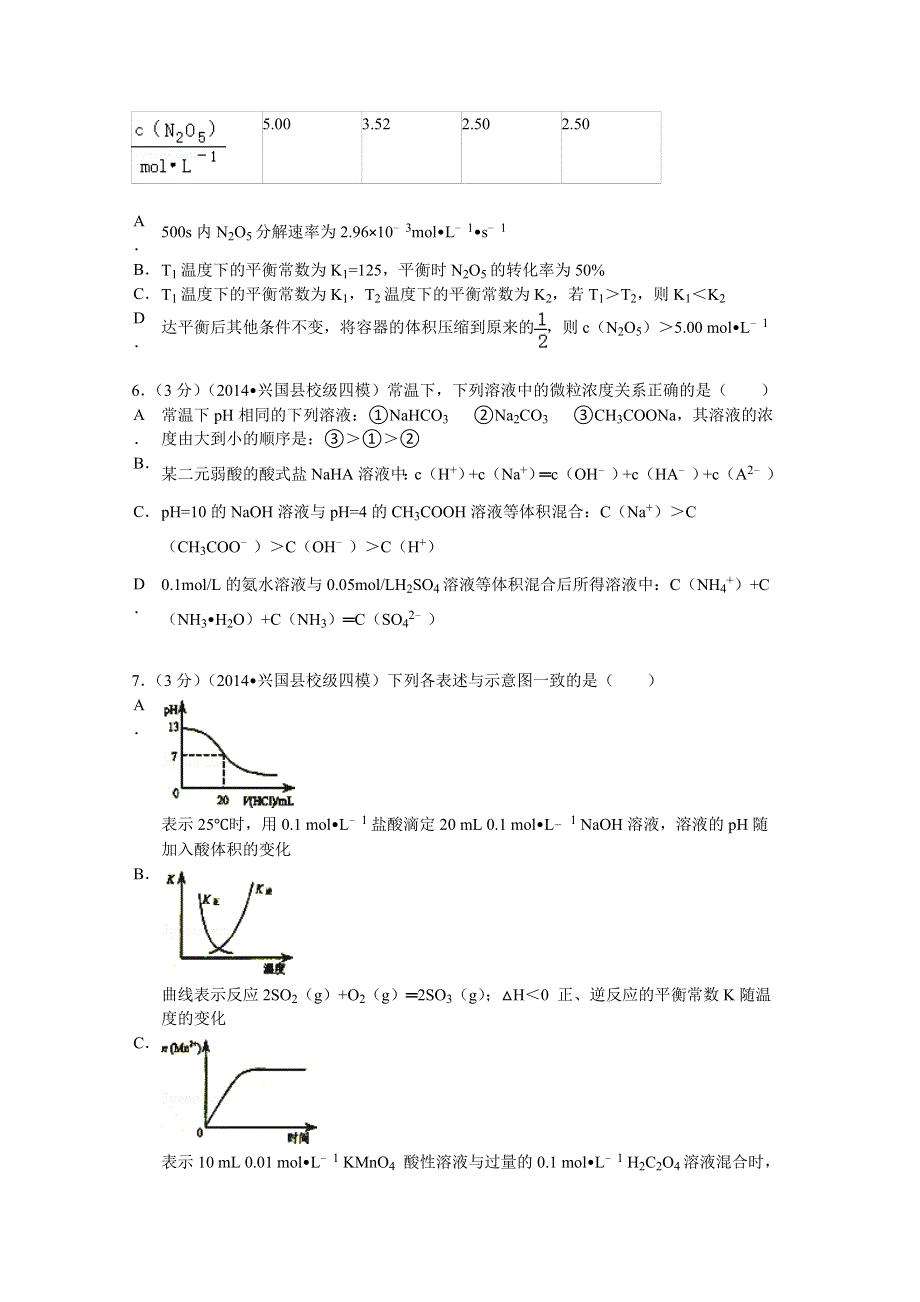 《解析》江西省赣州市兴国县将军中学2014届高考化学四模试卷 WORD版含解析.doc_第2页