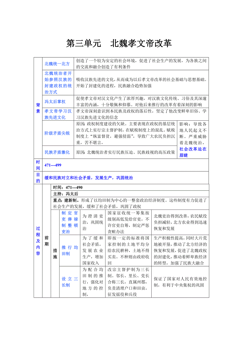 3.0《北魏孝文帝改革》教案（新人教选修1）.doc_第1页