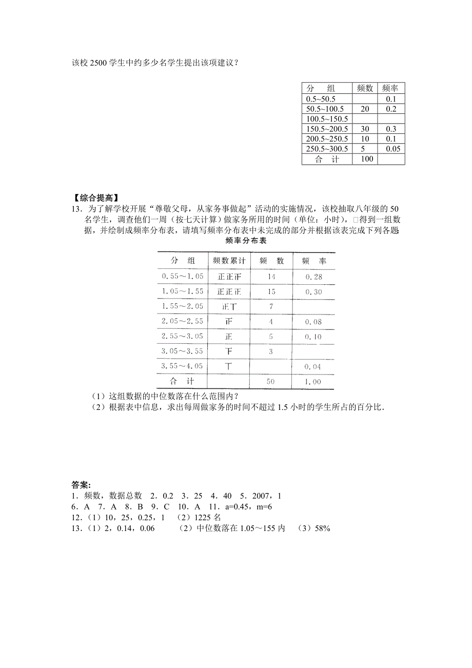 3.1频数和频数（2）同步练习.doc_第2页